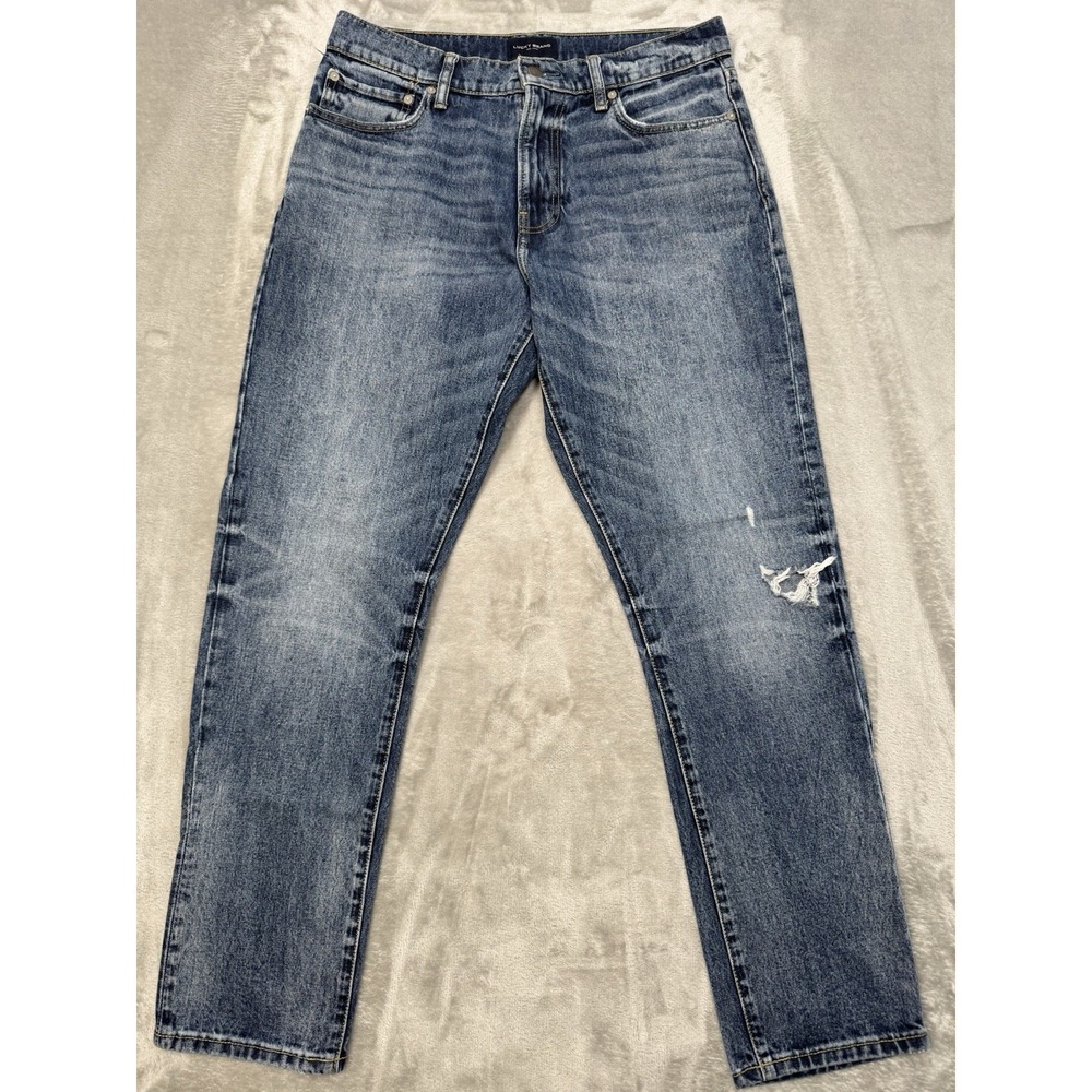 Lucky Brand Jeans Mens 33x32 Blue Denim Straight Leg Casual Faded Distressed